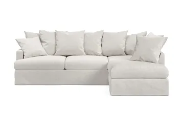 Menard 4-sits Högervänd L-formad Djup Schäslongsoffa i Tyg - Beige - Products - Möbler - Soffa - Divansoffa & schäslongsoffa - 4 sits soffa med divan