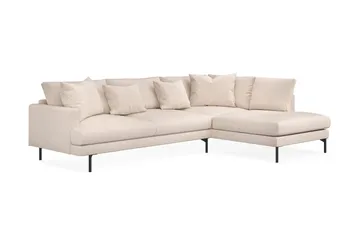Menard 4-sits Högervänd L-formad Djup Schäslongsoffa i Tyg - Beige - Products - Möbler - Soffa - Divansoffa & schäslongsoffa - 4 sits soffa med divan