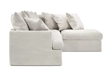 Menard 4-sits Högervänd L-formad Djup Schäslongsoffa i Tyg - Beige - Products - Möbler - Soffa - Divansoffa & schäslongsoffa - 4 sits soffa med divan