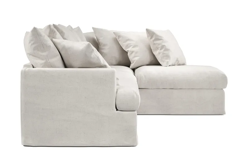 Menard 4-sits Högervänd L-formad Djup Schäslongsoffa i Tyg - Beige - Products - Möbler - Soffa - Divansoffa & schäslongsoffa - 4 sits soffa med divan