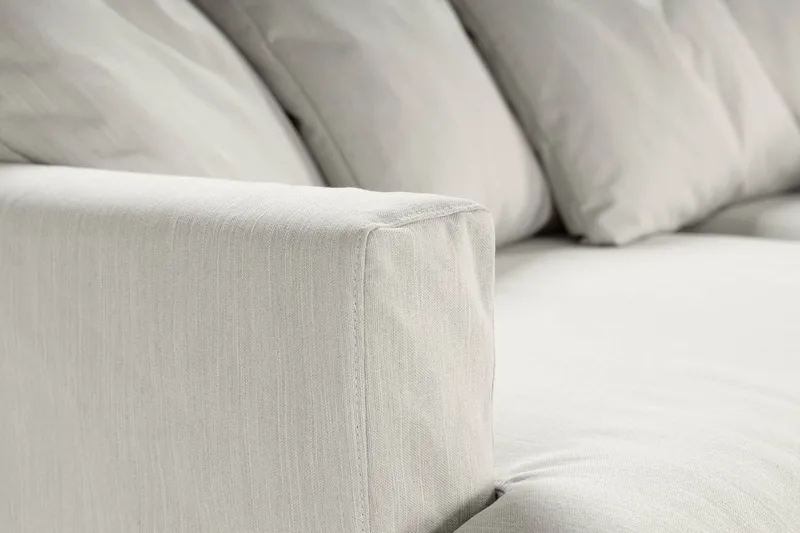 Menard 4-sits Högervänd L-formad Djup Schäslongsoffa i Tyg - Ljusgrå - Products - Möbler - Soffa - Divansoffa & schäslongsoffa - 4 sits soffa med divan