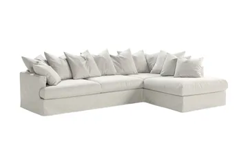Menard 4-sits Högervänd L-formad Djup Schäslongsoffa i Tyg - Ljusgrå - Products - Möbler - Soffa - Divansoffa & schäslongsoffa - 4 sits soffa med divan