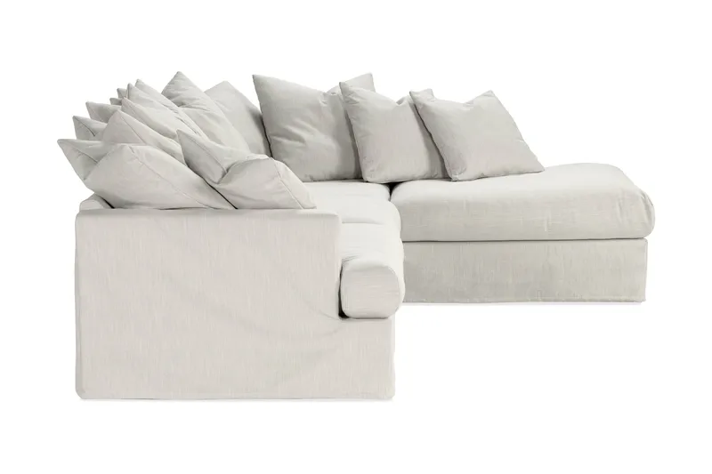 Menard 4-sits Högervänd L-formad Djup Schäslongsoffa i Tyg - Ljusgrå - Products - Möbler - Soffa - Divansoffa & schäslongsoffa - 4 sits soffa med divan