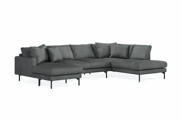 Menard 4-sits Högervänd Stor U-formad Djup Soffa med Divan och Schäslong i Manchester - Grå - Products - Möbler - Soffa - Divansoffa & schäslongsoffa - 4 sits soffa med divan