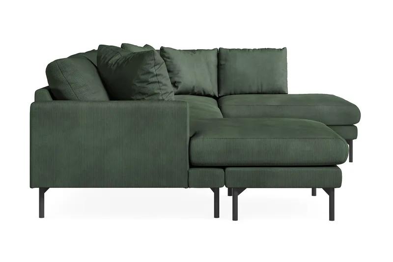 Menard 4-sits Högervänd Stor U-formad Djup Soffa med Divan och Schäslong i Manchester - Grön - Products - Möbler - Soffa - Divansoffa & schäslongsoffa - 4 sits soffa med divan