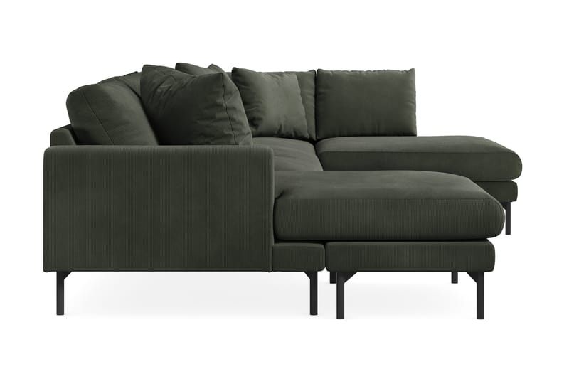 Menard 4-sits Högervänd Stor U-formad Djup Soffa med Divan och Schäslong i Manchester - Mörkgrön - Products - Möbler - Soffa - Divansoffa & schäslongsoffa - 4 sits soffa med divan