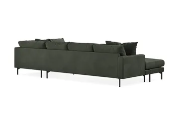 Menard 4-sits Högervänd Stor U-formad Djup Soffa med Divan och Schäslong i Manchester - Mörkgrön - Products - Möbler - Soffa - Divansoffa & schäslongsoffa - 4 sits soffa med divan