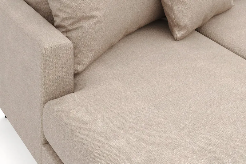 Menard 4-sits Högervänd Stor U-formad Djup Soffa med Divan och Schäslong i Tyg - Beige - Products - Möbler - Soffa - Divansoffa & schäslongsoffa - 4 sits soffa med divan