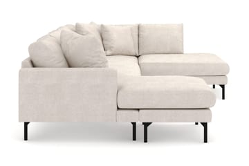 Menard 4-sits Högervänd Stor U-formad Djup Soffa med Divan och Schäslong i Tyg - Beige - Products - Möbler - Soffa - Divansoffa & schäslongsoffa - 4 sits soffa med divan