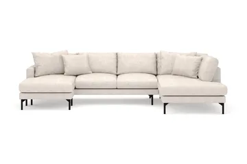 Menard 4-sits Högervänd Stor U-formad Djup Soffa med Divan och Schäslong i Tyg