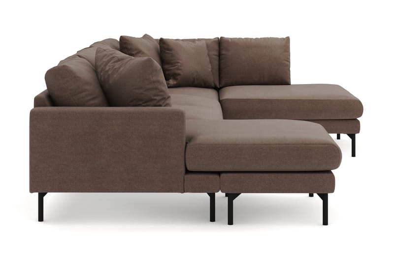 Menard 4-sits Högervänd Stor U-formad Djup Soffa med Divan och Schäslong i Tyg - Brun - Products - Möbler - Soffa - Divansoffa & schäslongsoffa - 4 sits soffa med divan
