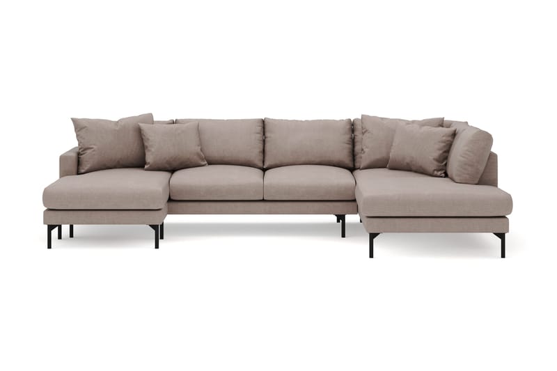 Menard 4-sits Högervänd Stor U-formad Djup Soffa med Divan och Schäslong i Tyg - Brun - Products - Möbler - Soffa - Divansoffa & schäslongsoffa - 4 sits soffa med divan