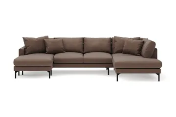 Menard 4-sits Högervänd Stor U-formad Djup Soffa med Divan och Schäslong i Tyg