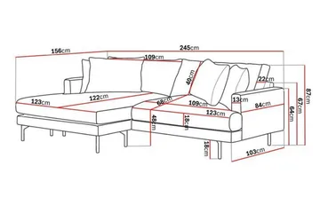 Menard 4-sits Vänstervänd L-formad Divansoffa i Manchester - Beige - Products - Möbler - Soffa - Divansoffa & schäslongsoffa - 4 sits soffa med divan