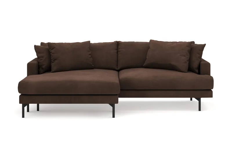 Menard 4-sits Vänstervänd L-formad Divansoffa i Manchester - Brun - Products - Möbler - Soffa - Divansoffa & schäslongsoffa - 4 sits soffa med divan
