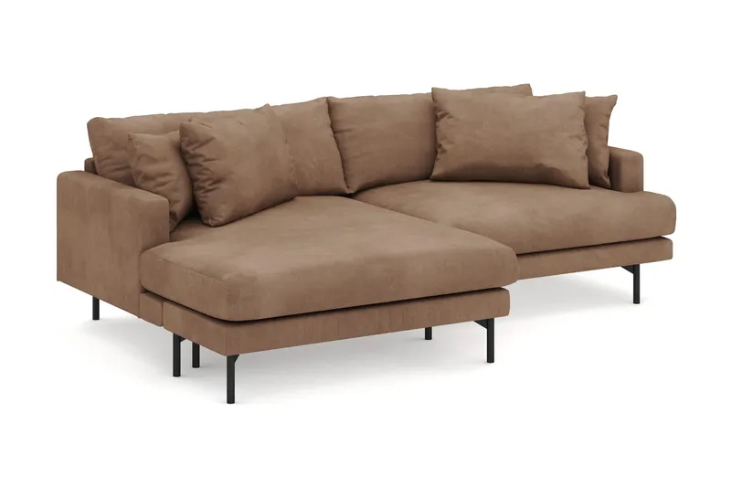 Menard 4-sits Vänstervänd L-formad Divansoffa i Manchester - Brun - Products - Möbler - Soffa - Divansoffa & schäslongsoffa - 4 sits soffa med divan