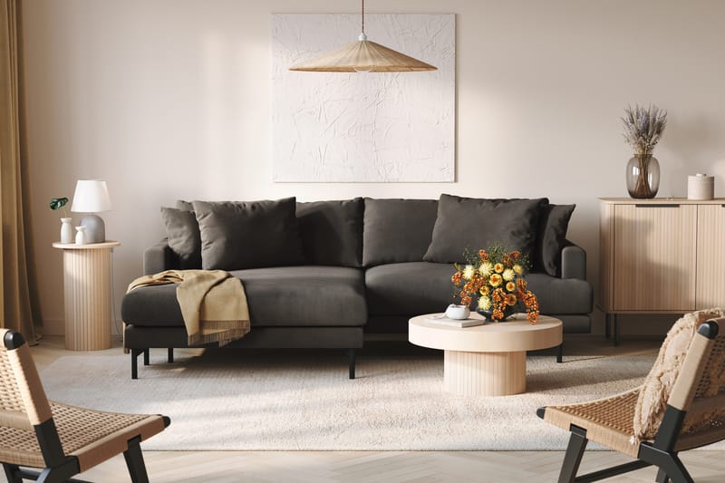 Menard 4-sits Vänstervänd L-formad Divansoffa i Manchester - Mörkgrå - Products - Möbler - Soffa - Divansoffa & schäslongsoffa - 4 sits soffa med divan