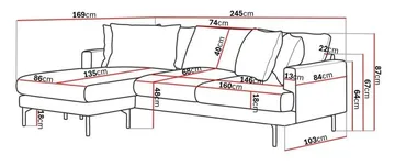 Menard 4-sits Vänstervänd L-formad Djup Divansoffa i Tyg - Beige - Products - Möbler - Soffa - Divansoffa & schäslongsoffa - 4 sits soffa med divan
