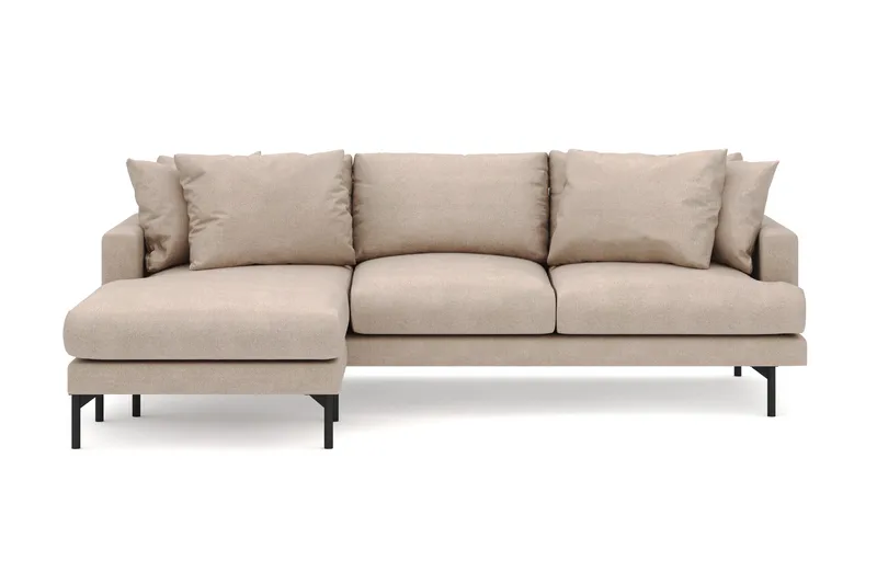 Menard 4-sits Vänstervänd L-formad Djup Divansoffa i Tyg - Beige - Products - Möbler - Soffa - Divansoffa & schäslongsoffa - 4 sits soffa med divan