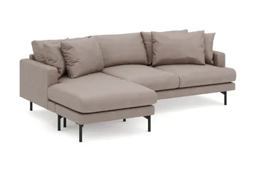 Menard 4-sits Vänstervänd L-formad Djup Divansoffa i Tyg - Brun - Products - Möbler - Soffa - Divansoffa & schäslongsoffa - 3 sits soffa med divan