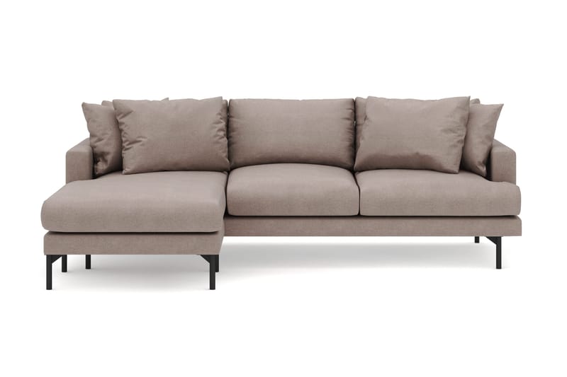 Menard 4-sits Vänstervänd L-formad Djup Divansoffa i Tyg - Brun - Products - Möbler - Soffa - Divansoffa & schäslongsoffa - 3 sits soffa med divan