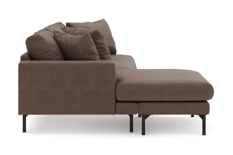 Menard 4-sits Vänstervänd L-formad Djup Divansoffa i Tyg - Brun - Products - Möbler - Soffa - Divansoffa & schäslongsoffa - 3 sits soffa med divan