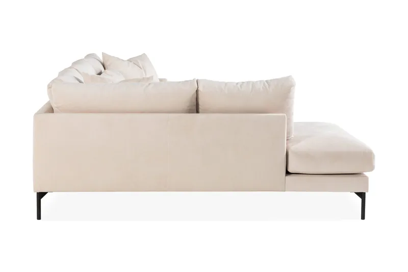 Menard 4-sits Vänstervänd L-formad Djup Schäslongsoffa i Manchester - Beige - Products - Möbler - Soffa - Divansoffa & schäslongsoffa - 4 sits soffa med divan