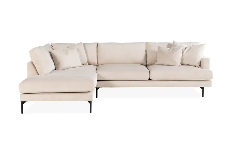 Menard 4-sits Vänstervänd L-formad Djup Schäslongsoffa i Manchester - Beige - Products - Möbler - Soffa - Divansoffa & schäslongsoffa - 4 sits soffa med divan