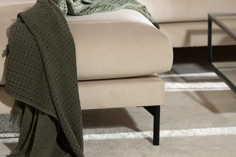 Menard 4-sits Vänstervänd L-formad Djup Schäslongsoffa i Manchester - Beige - Products - Möbler - Soffa - Divansoffa & schäslongsoffa - 4 sits soffa med divan