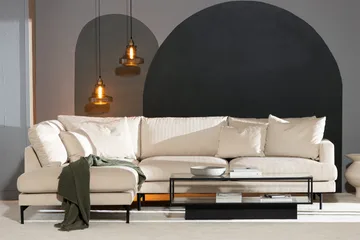 Menard 4-sits Vänstervänd L-formad Djup Schäslongsoffa i Manchester - Beige - Products - Möbler - Soffa - Divansoffa & schäslongsoffa - 4 sits soffa med divan