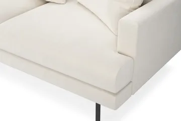 Menard 4-sits Vänstervänd L-formad Djup Schäslongsoffa i Sammet - Krämvit - Products - Möbler - Soffa - Divansoffa & schäslongsoffa - 4 sits soffa med divan