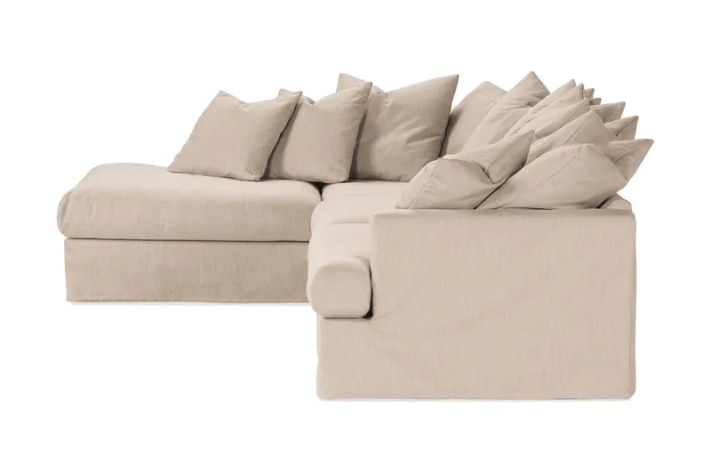 Menard 4-sits Vänstervänd L-formad Djup Schäslongsoffa i Tyg - Beige - Products - Möbler - Soffa - Divansoffa & schäslongsoffa - 4 sits soffa med divan