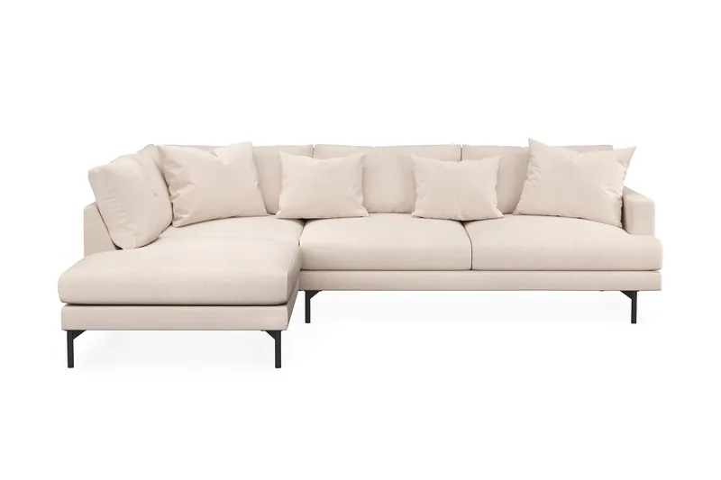 Menard 4-sits Vänstervänd L-formad Djup Schäslongsoffa i Tyg - Beige - Products - Möbler - Soffa - Divansoffa & schäslongsoffa - 4 sits soffa med divan
