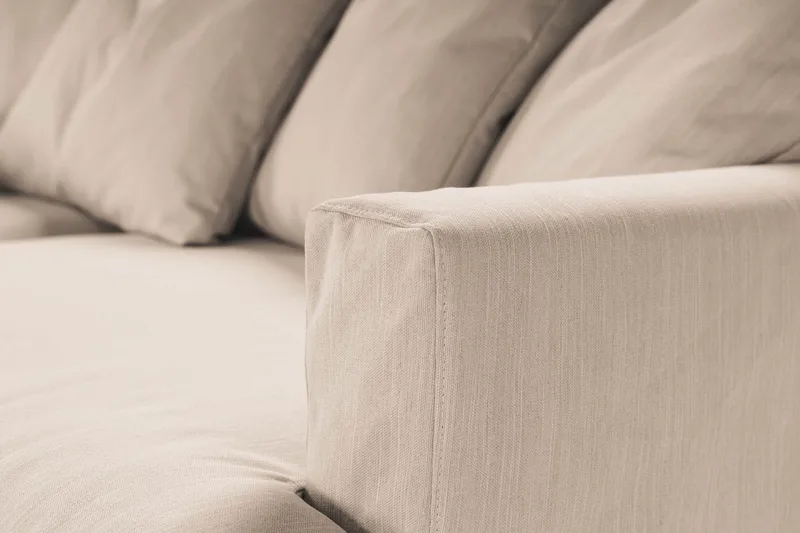 Menard 4-sits Vänstervänd L-formad Djup Schäslongsoffa i Tyg - Beige - Products - Möbler - Soffa - Divansoffa & schäslongsoffa - 4 sits soffa med divan