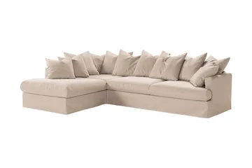 Menard 4-sits Vänstervänd L-formad Djup Schäslongsoffa i Tyg - Beige - Products - Möbler - Soffa - Divansoffa & schäslongsoffa - 4 sits soffa med divan