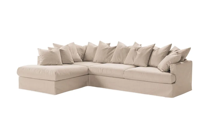Menard 4-sits Vänstervänd L-formad Djup Schäslongsoffa i Tyg - Beige - Products - Möbler - Soffa - Divansoffa & schäslongsoffa - 4 sits soffa med divan