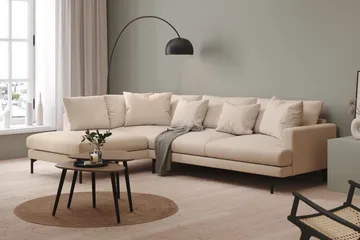 Menard 4-sits Vänstervänd L-formad Djup Schäslongsoffa i Tyg - Beige - Products - Möbler - Soffa - Divansoffa & schäslongsoffa - 4 sits soffa med divan