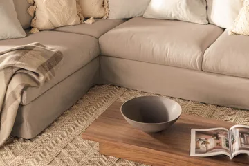 Menard 4-sits Vänstervänd L-formad Djup Schäslongsoffa i Tyg - Beige - Products - Möbler - Soffa - Divansoffa & schäslongsoffa - 4 sits soffa med divan