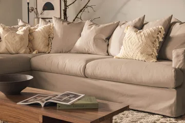 Menard 4-sits Vänstervänd L-formad Djup Schäslongsoffa i Tyg - Beige - Products - Möbler - Soffa - Divansoffa & schäslongsoffa - 4 sits soffa med divan