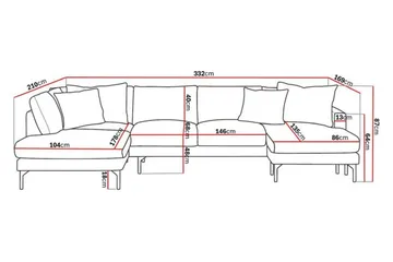 Menard 4-sits Vänstervänd Stor U-formad Djup Large Soffa med Divan och Schäslong i Manchester - Beige - Products - Möbler - Soffa - Divansoffa & schäslongsoffa - 4 sits soffa med divan