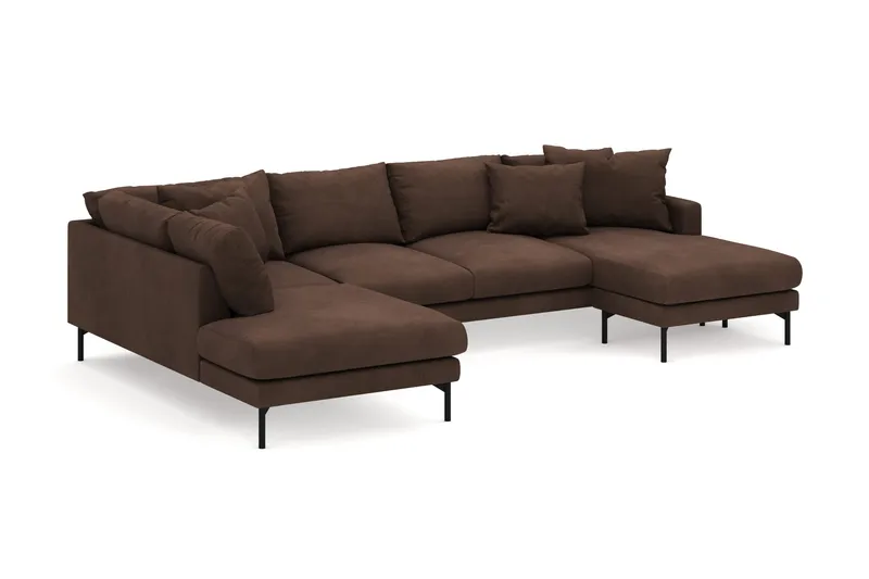 Menard 4-sits Vänstervänd Stor U-formad Djup Large Soffa med Divan och Schäslong i Manchester - Brun - Products - Möbler - Soffa - Divansoffa & schäslongsoffa - 4 sits soffa med divan