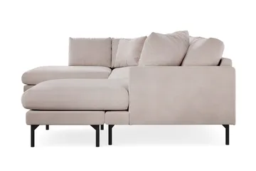 Menard 4-sits Vänstervänd Stor U-formad Djup Large Soffa med Divan och Schäslong i Sammet - Beige - Products - Möbler - Soffa - Divansoffa & schäslongsoffa - 4 sits soffa med divan