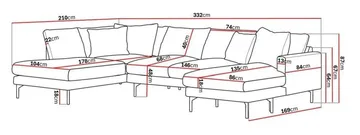 Menard 4-sits Vänstervänd Stor U-formad Djup Large Soffa med Divan och Schäslong i Tyg - Brun - Products - Möbler - Soffa - Divansoffa & schäslongsoffa - 4 sits soffa med divan