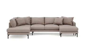 Menard 4-sits Vänstervänd Stor U-formad Djup Large Soffa med Divan och Schäslong i Tyg