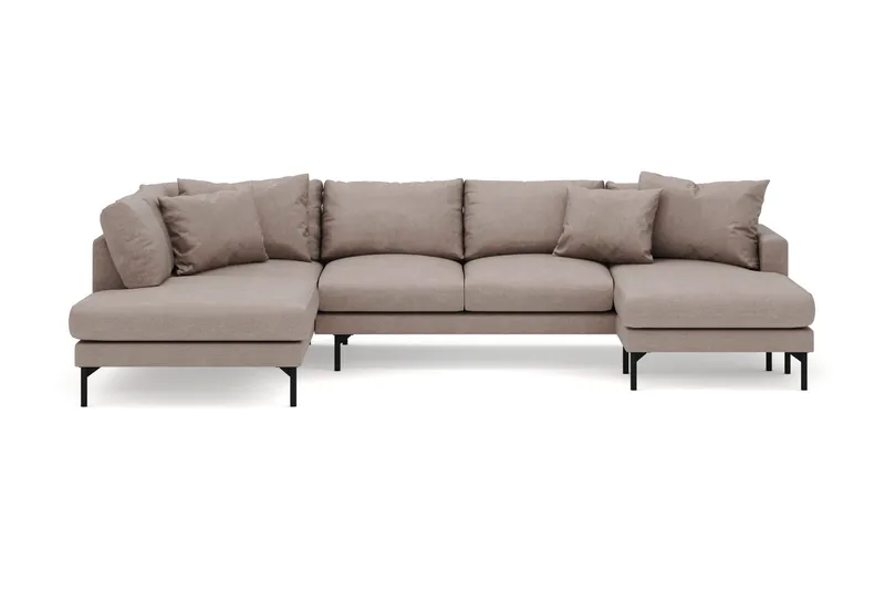 Menard 4-sits Vänstervänd Stor U-formad Djup Large Soffa med Divan och Schäslong i Tyg - Brun - Products - Möbler - Soffa - Divansoffa & schäslongsoffa - 4 sits soffa med divan