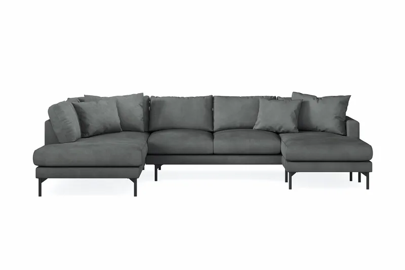 Menard 4-sits Vänstervänd Stor U-formad Djup Soffa med Divan och Schäslong i Manchester, Grå