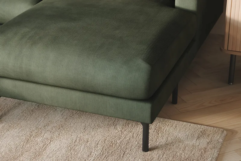 Menard 4-sits Vänstervänd Stor U-formad Djup Soffa med Divan och Schäslong i Manchester - Grön - Products - Möbler - Soffa - Divansoffa & schäslongsoffa - 4 sits soffa med divan