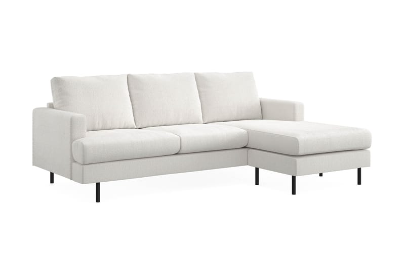 Menard Compact 3-sits Högervänd L-formad Divansoffa i Bouclé - Vit - Products - Möbler - Soffa - Divansoffa & schäslongsoffa - 3 sits soffa med divan