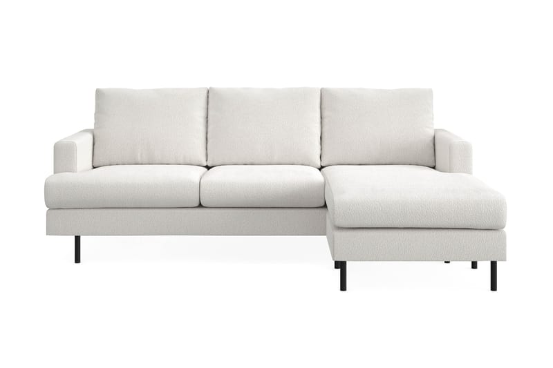 Menard Compact 3-sits Högervänd L-formad Divansoffa i Bouclé - Vit - Products - Möbler - Soffa - Divansoffa & schäslongsoffa - 3 sits soffa med divan
