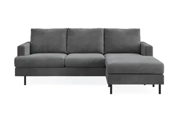 Menard Compact 3-sits Högervänd L-formad Divansoffa i Manchester - Grå - Products - Möbler - Soffa - Divansoffa & schäslongsoffa - 3 sits soffa med divan